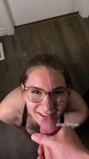 big hot facial for teen with glasses