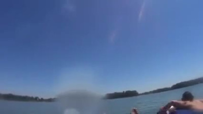 Inner Tube Blowjob on Public Lake