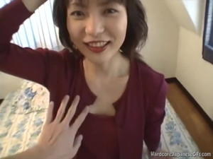 Cum loving asian MILF masturbates