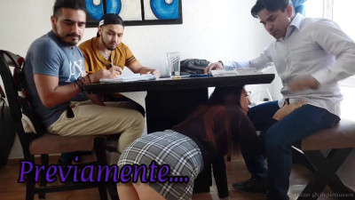 The teacher gets horny and everyone fucks her in the classroom GANGBANG (2/2)