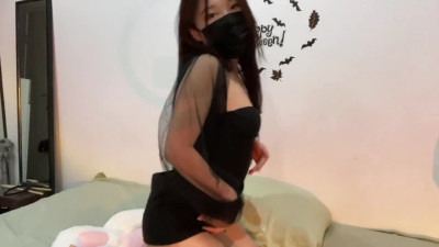 Small korean student girl with perfect ass masturbates on cam