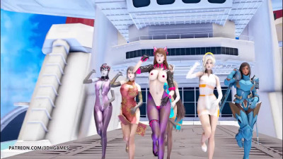 [MMD] Red Velvet - Red Flavor StripDance Dva Mercy Pharah Mei Symmetra Widowmaker Overwatch Hentai