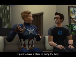 Tony Stark and Captain America FlipFuck Dirty talk - Sims 4