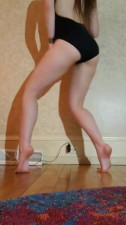 Feet & leg tease in dance leotard.