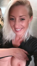 Hot blonde secretly finger fucks in the bathroom to orgasm - LeoniePur