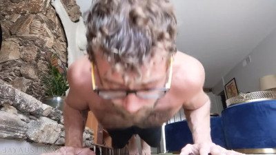 Jay Austin Practices Naked Yoga and Jerks Off