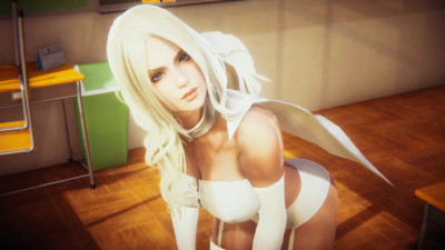 Marvel - Emma Frost masturbation - 3D Porn