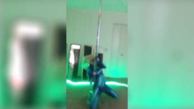 Zero Suit Samus Cosplay Pole Dance Strip Session