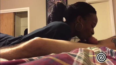 Black girlfriend blow and deepthroat