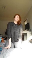 Chubby Redhead Nerd Gives you a Strip Tease + Fuck and Blowjob