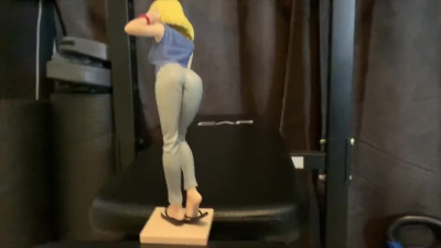 One man bukkake for an Android 18 anime figurine