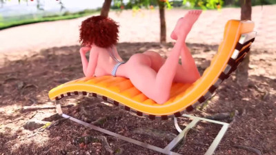 3D Futa - Shemale fucks RedHead MILF Lesbian, Best Animation Sex in Garden with Dickgirl