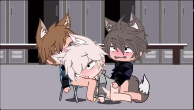 Three wolf boys fuck in a locker room (part 2) Gacha Gay