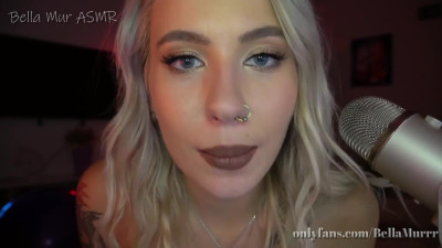 ASMR sexy girl makes her boobs wet + mouth sounds