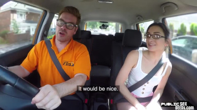 Cardriving nerdy eurobabe blows after doggystyle sex