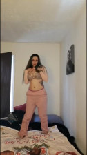 Cute girl does blurry strip tease