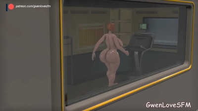 Maddie Fenton - Walk Cicle Nude (Female - Futa) (SFM Animation)