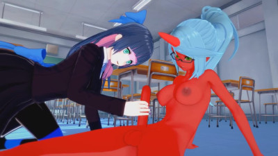 Panty & Stocking with Garterbelt Hentai 3D - Stocking x Kneesocks (Futa)