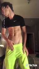 TikTok Teen Twink Strips and tries on his wrestling singlets.