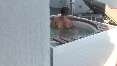 PERVERT CAUGHT SPYING ON ME PLAYING IN THE HOT TUB XXX