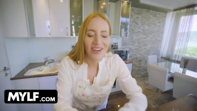 StayHomeMilf - Beautiful Ginger Milf Welcomes Home Lucky Stud By Sliding His Cock Between Her Tits