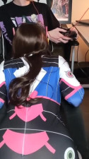 Dva giving her biggest fan a special blowjob