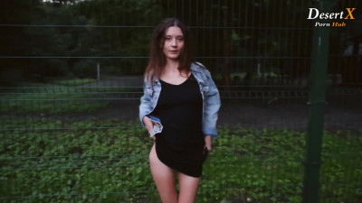 Hot fucking and sucking in the park. outdoor sex with cute girl (4k 60fps)