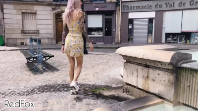 Public and sloppy POV BJ on a Paris street from a beautiful blonde - RedFox