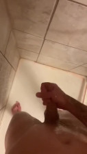 twink cuck finds big dick pics on gf’s phone, jerks huge load in shower