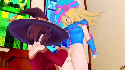 FUTA Dark Magician Girl X KONOSUBA MEGUMIN(3D HENTAI)