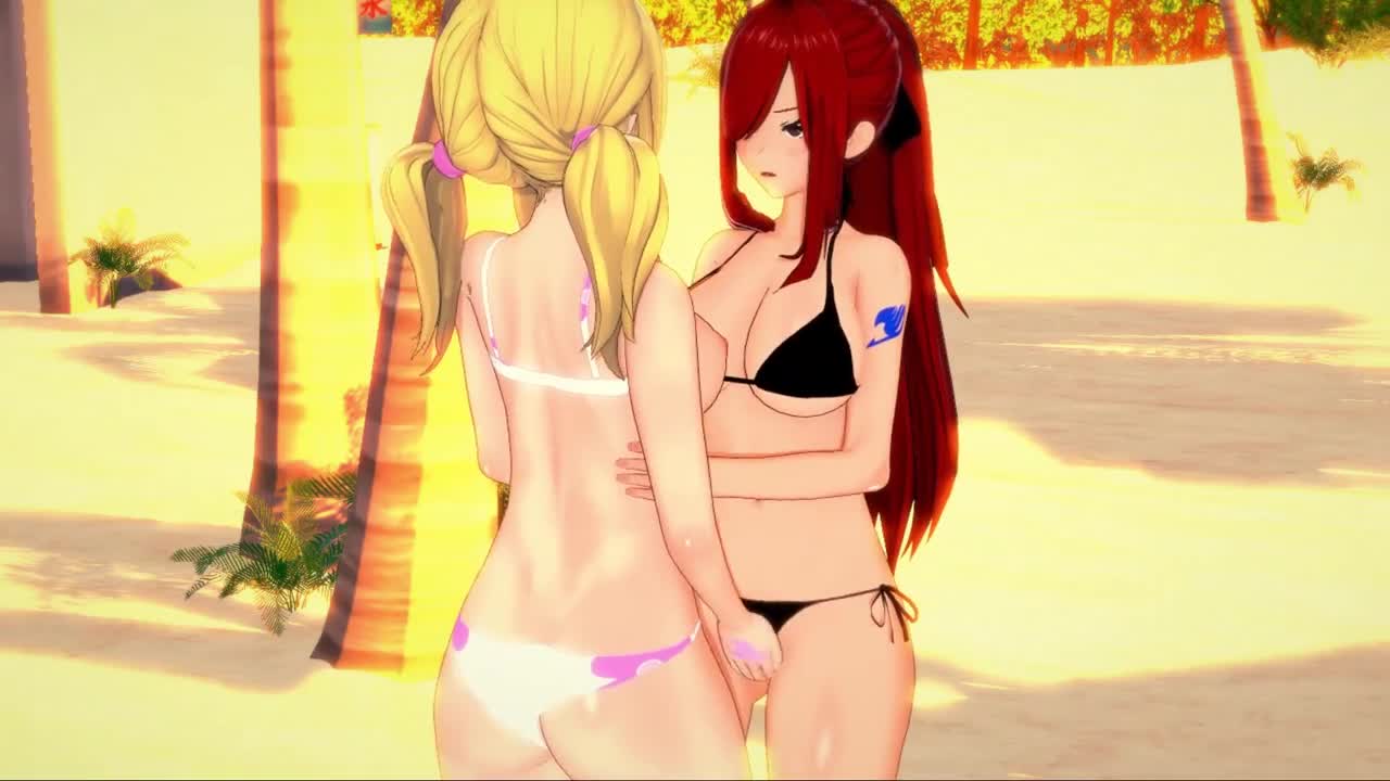 Watch Erza and Lucy have lesbian sex on the beach - Fairy Tail Hentai. Short Sex Videos - Duration: 05:19 | ePornNEW.