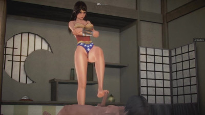 (3D Porn) Wonder Woman footjob