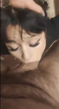 goth emo uses her throat to fuck a big cock