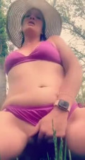 Cumslut Fingers herself in Front Yard