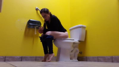 Barefoot Public Toilet Piss