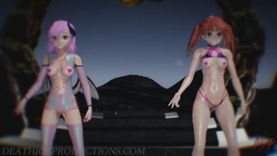 MMD R18+ Demon Misaka 4.0 and Kuroko Chocolate Cream Portal Island 1179