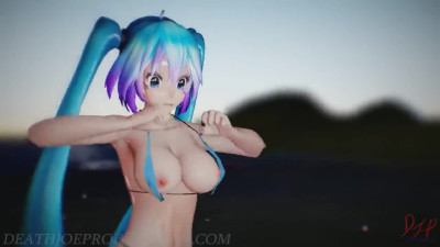 Miku not Shy outside Beach Stage 1158