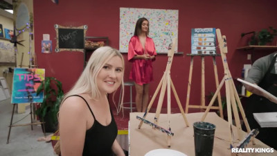 Big boobs classmate blows me in art class