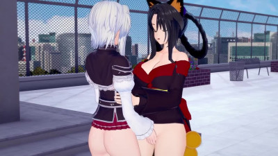 High School DxD Koneko and Kuroka Lesbian Hentai