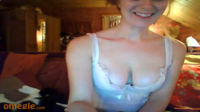 Omegle 12 - Redhead lets down hair and reveals perfect boobs