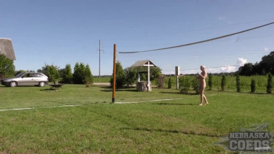 Naked Volleyball then Samanta going down on Candice plus Dildo Fucking