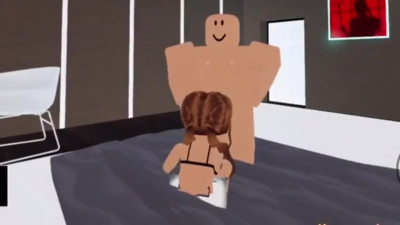 Thick roblox girl with thick thighs and big boobs gets fucked hard