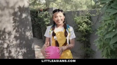 Cute little Asian Punished by her Neighbor Couple