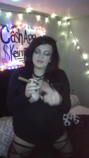 Big Titt Slut Smoking Cigar Sucking Cock on Webcam