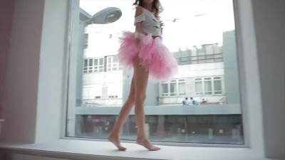 Beautiful Sveta Dancing Wearing a Pink Ballerina Tutu Dress