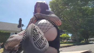 Goth Girl Ass, Sweaty Socks, and Fishnets in Public