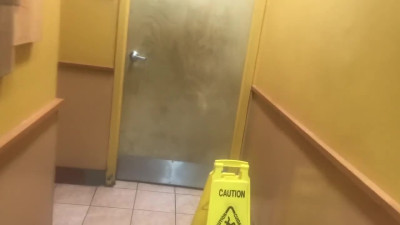 Blowjob in a Popeyes Restroom Cum in Mouth and Swallow