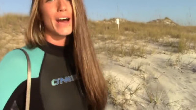 Filming my Lesbian Girl Squirting on the Beach