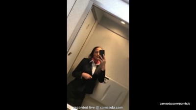 Flight Attendant uses In-flight Wifi to Cam on Camsoda!