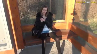 Bus Stop Quickie: She took it up the ass too!